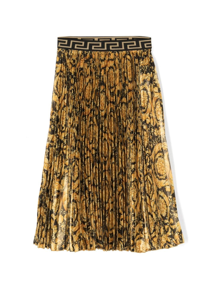 Gonna nera e oro per bambina 10101401A07570 5B000 Versace Kids 