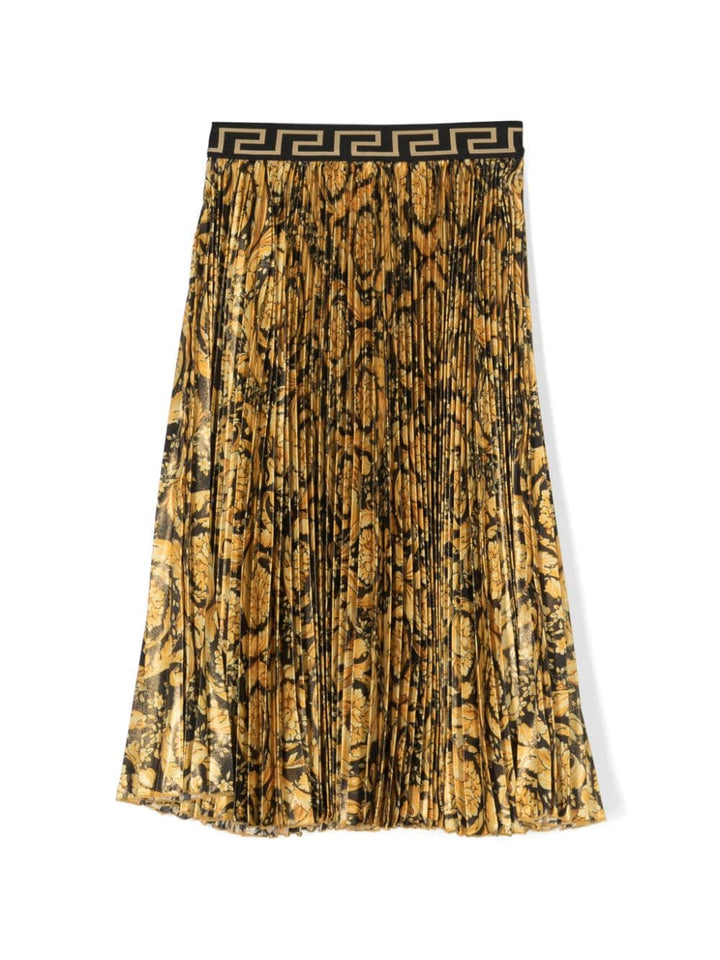 Gonna nera e oro per bambina 10101401A07570 5B000 Versace Kids 