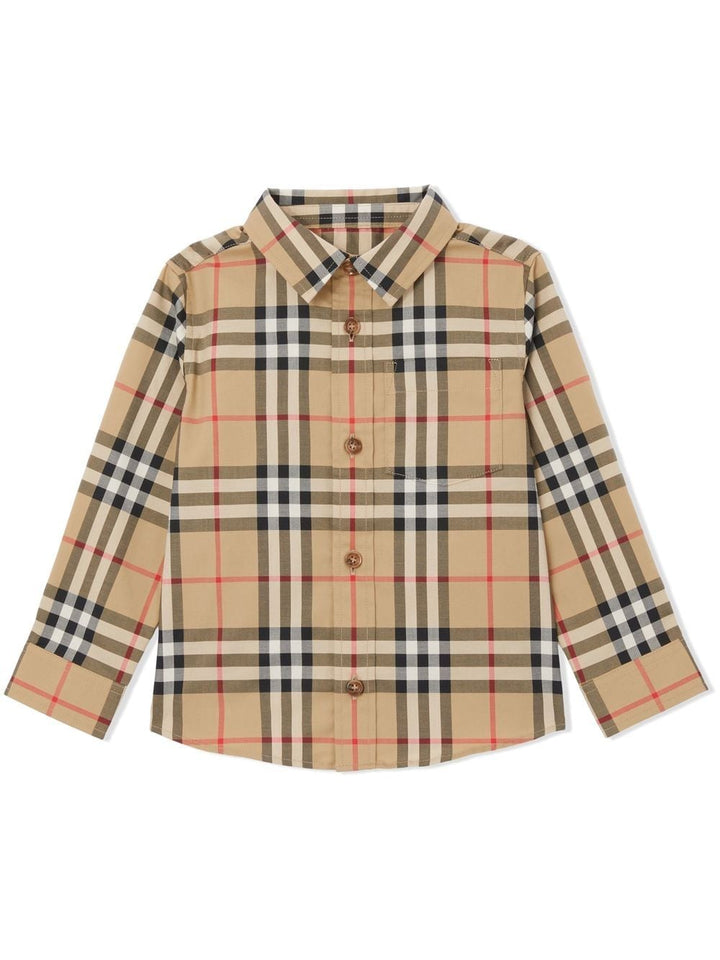Camicia archive beige per bambino 8059654 A7028 Burberry Kids 