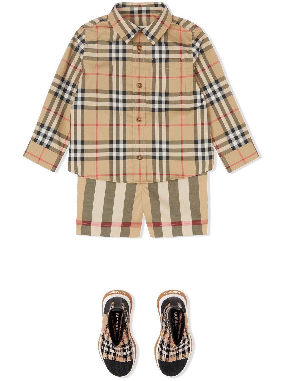 Camicia archive beige per bambino 8059654 A7028 Burberry Kids 