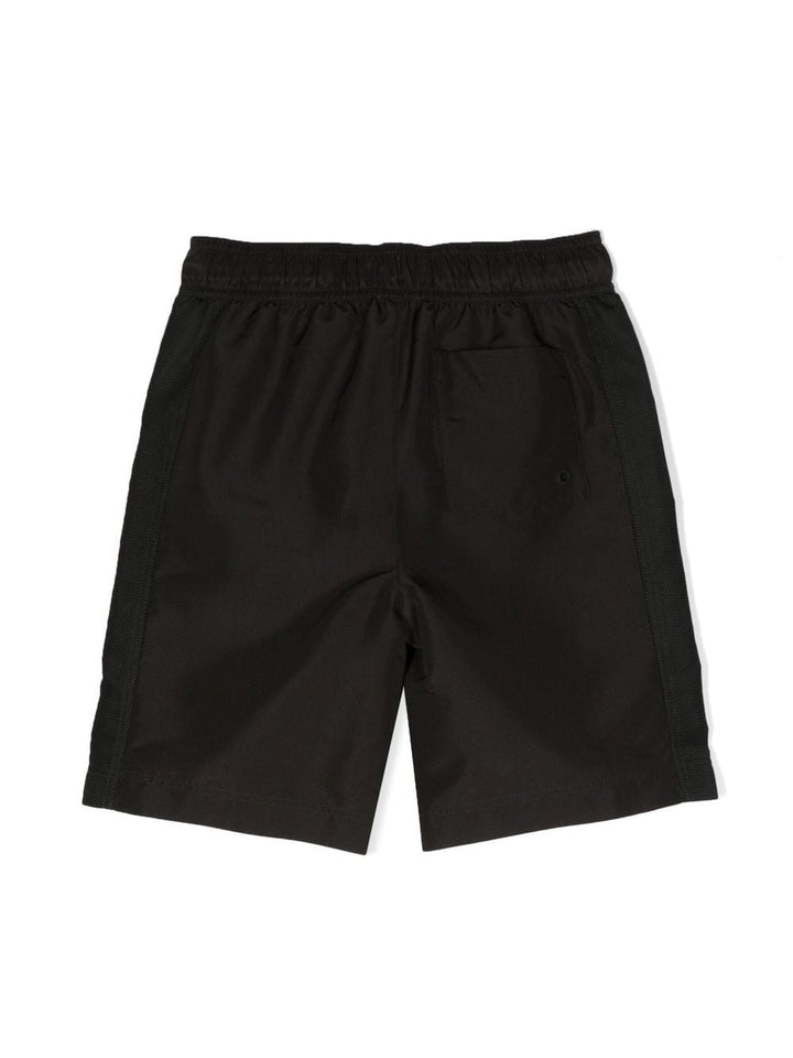 Black sports shorts for boys with logo