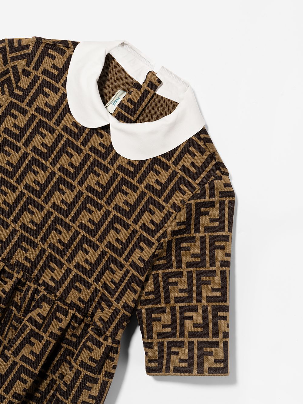 Abito marrone per bambina con logo JFB399A6A6 F0E0X Fendi Kids 