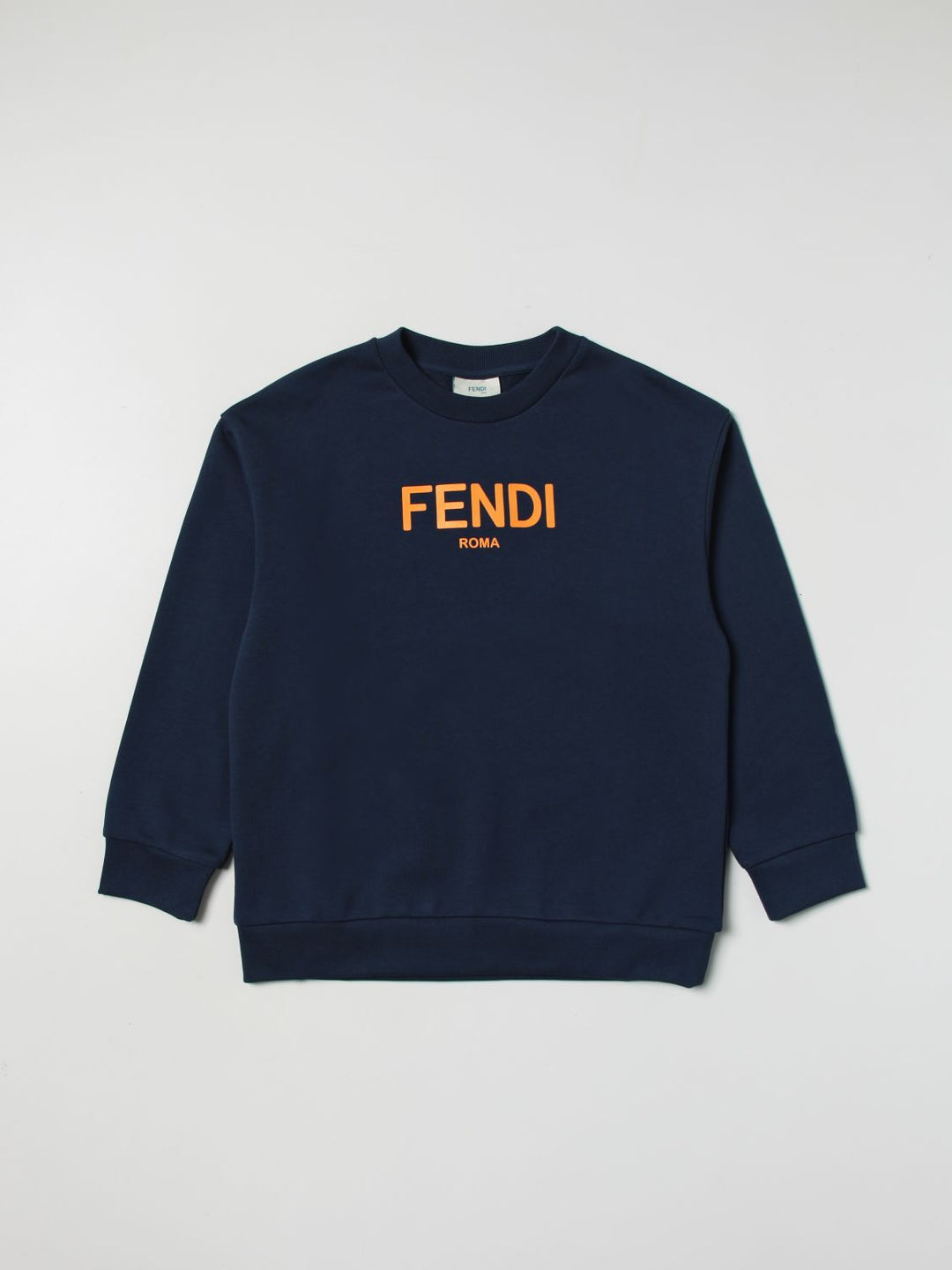 Felpa blu per bambino con logo JUH0515V0 F1I11 Fendi Kids 
