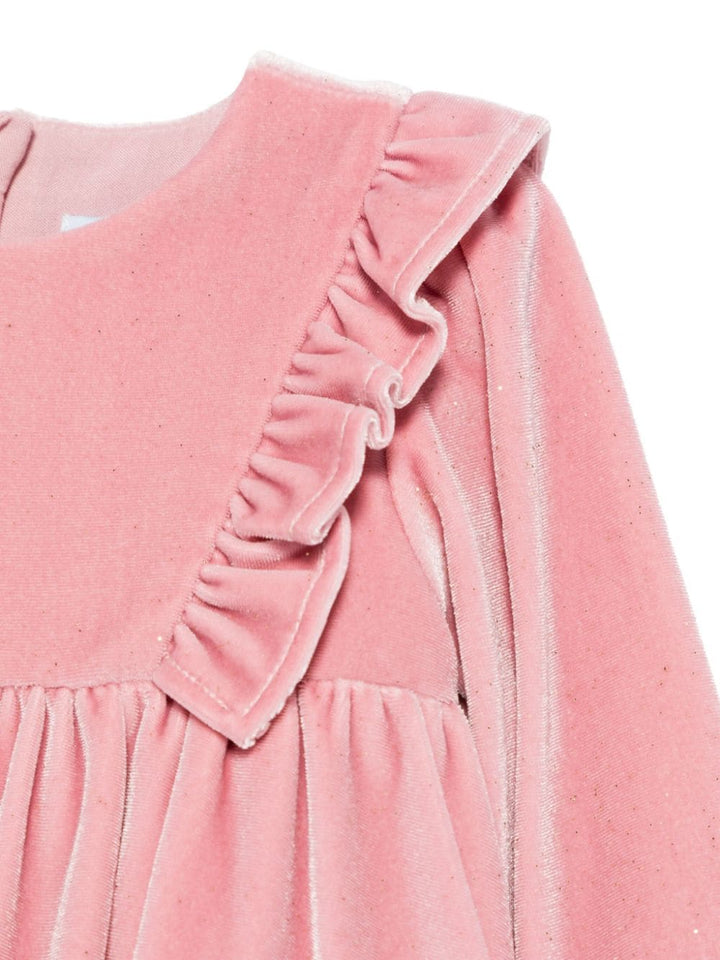 Pink velvet dress for baby girl