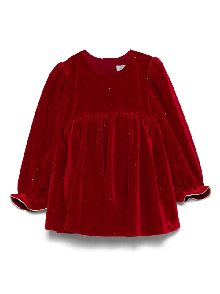 Red velvet dress for baby girl