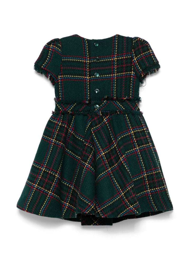 Forest Green Check Dress for Girls