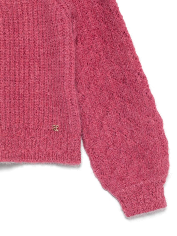 Maglione rosa lampone per bambina