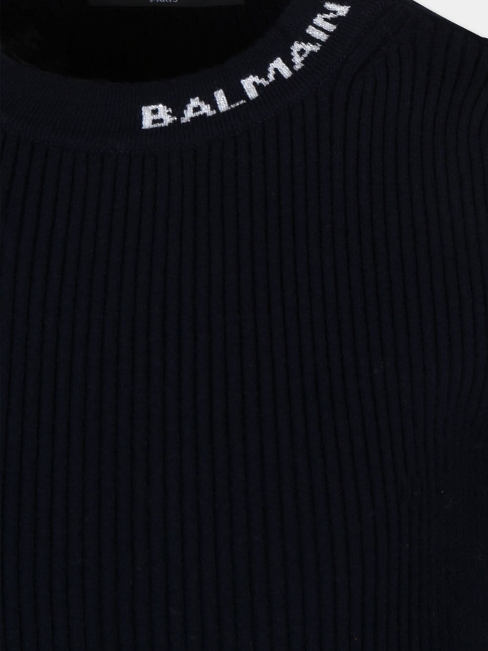 Abito per bambina in maglia blu BV1A80Z2358 649AG Balmain Kids 