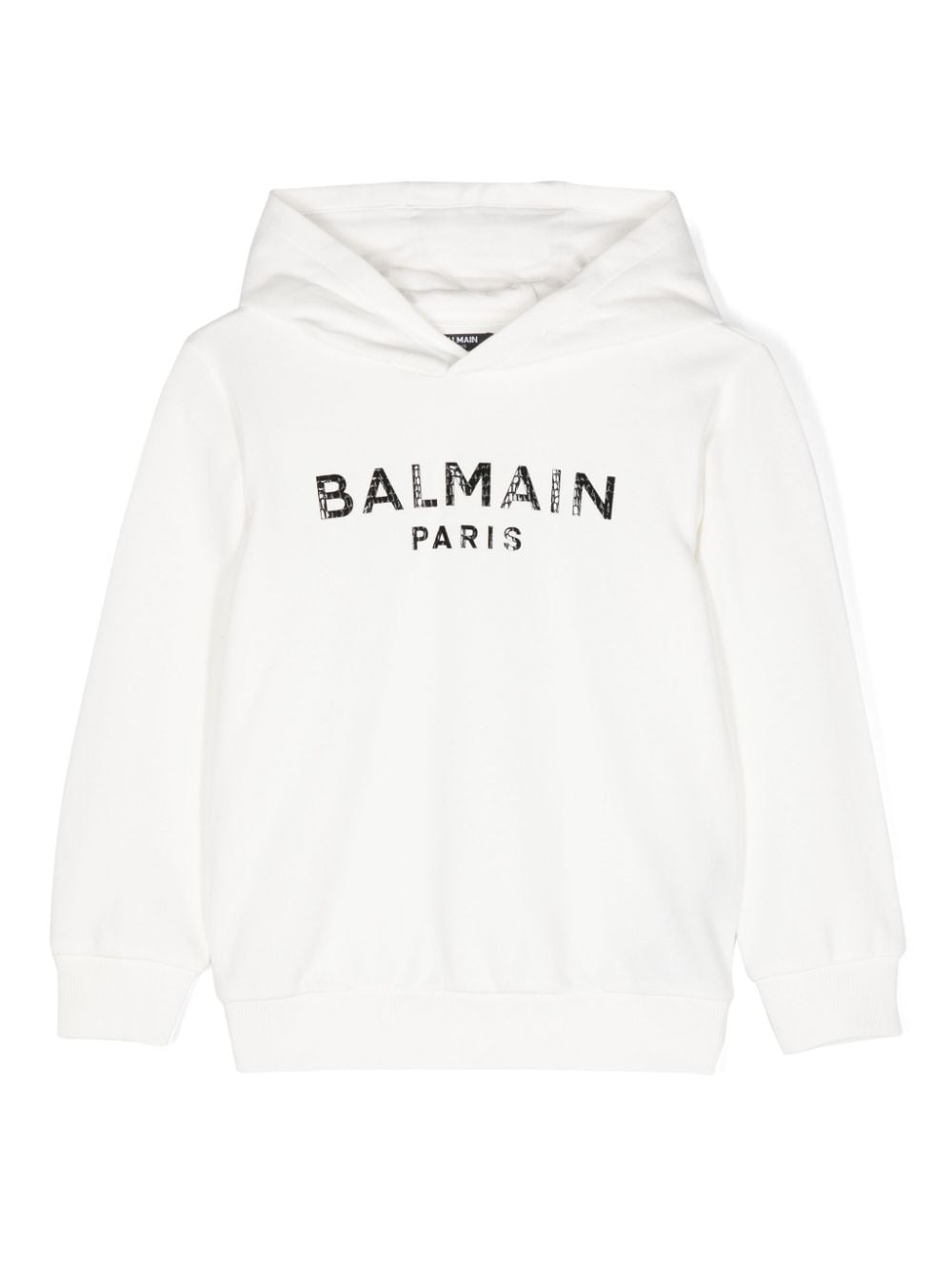 Felpa per bambino in cotone bianca BV4P00Z0001 102NE Balmain Kids 