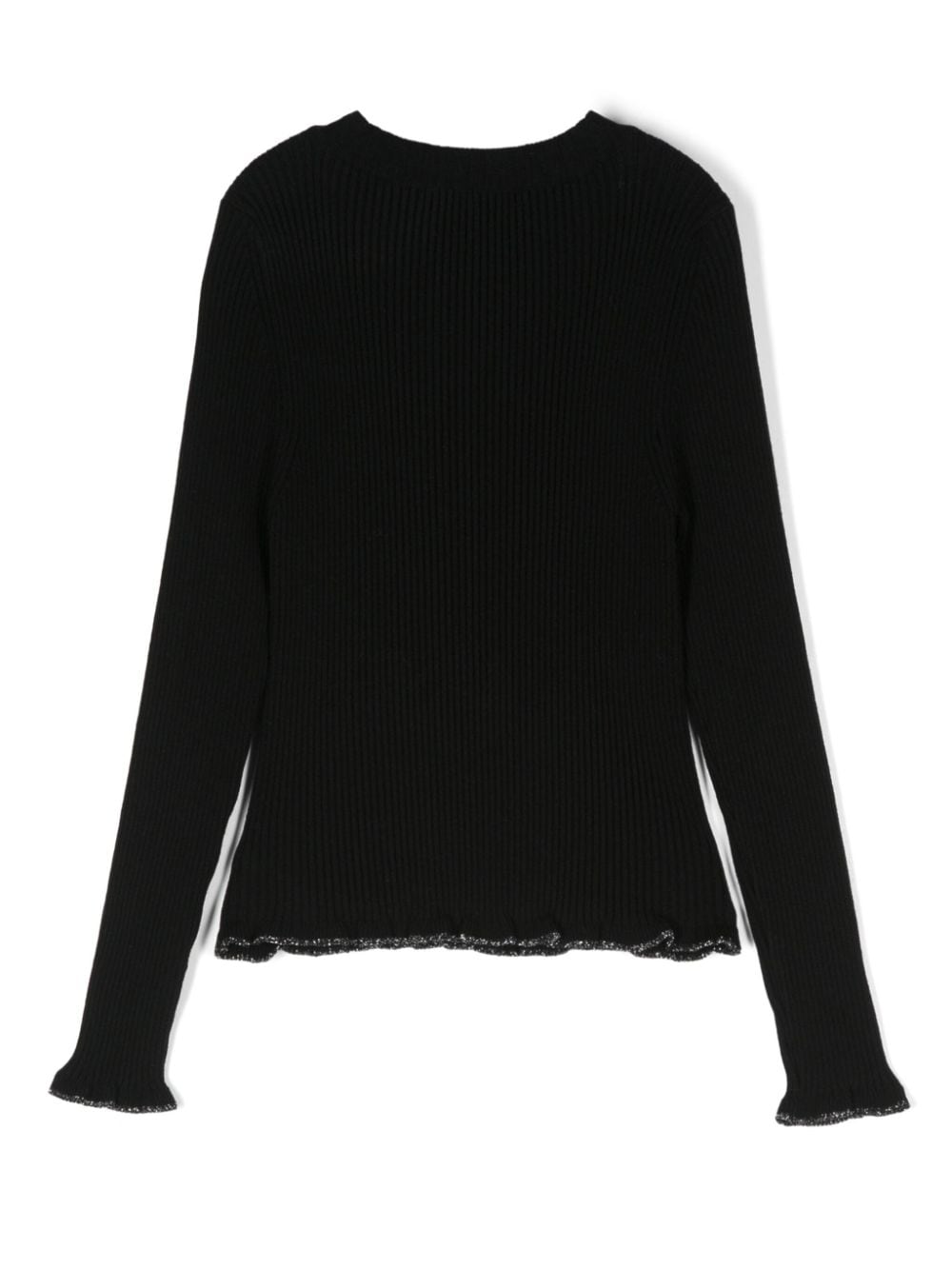Maglia nera per bambina con logo BV9A20Z2358 930AG Balmain Kids 