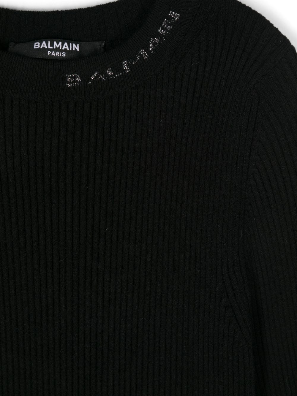 Maglia nera per bambina con logo BV9A20Z2358 930AG Balmain Kids 