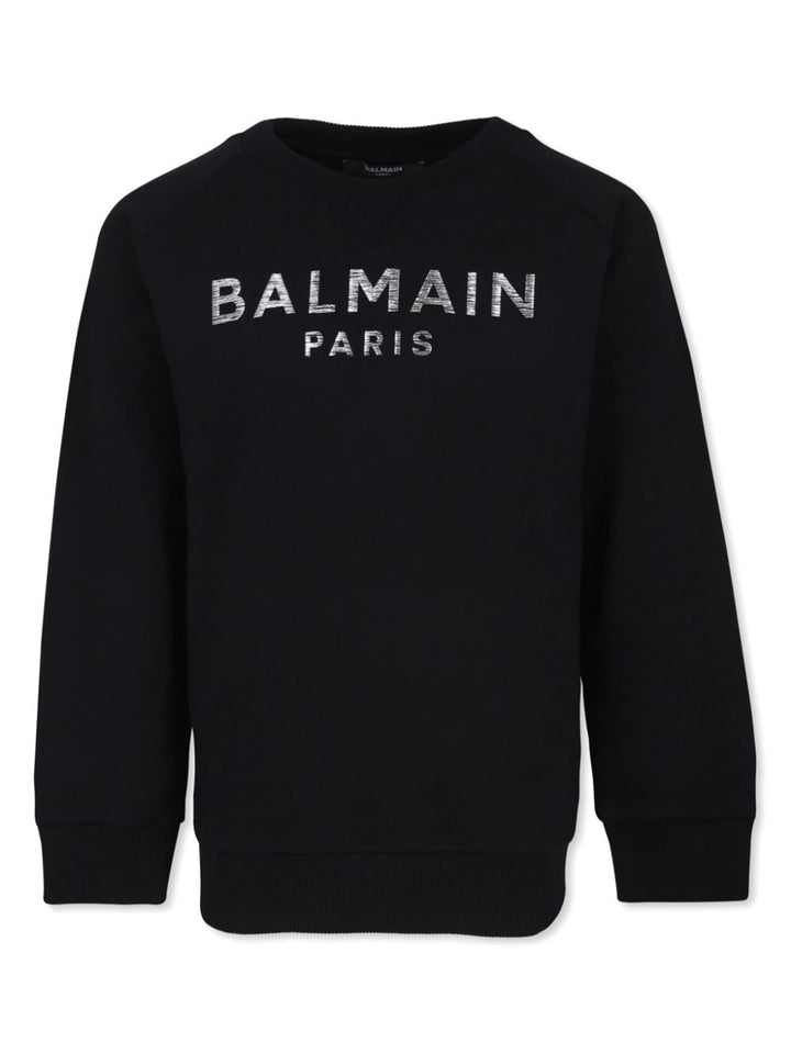 Black sweatshirt for boys with logo