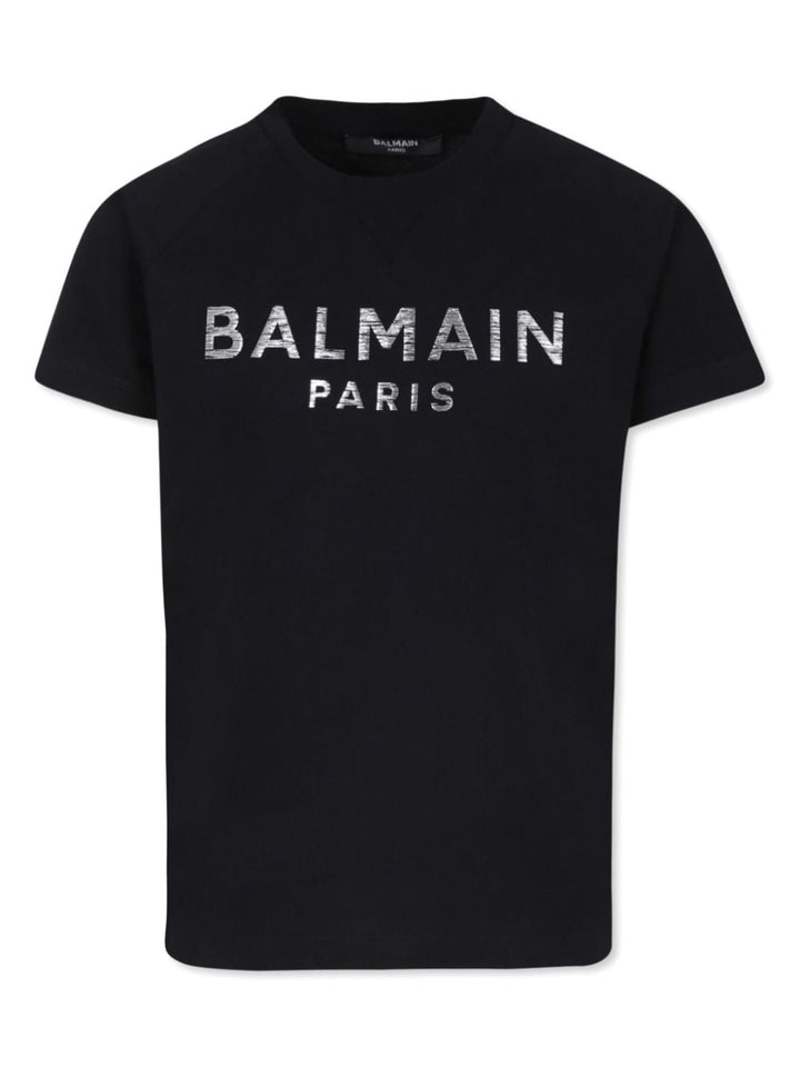 Black t-shirt for boys with logo