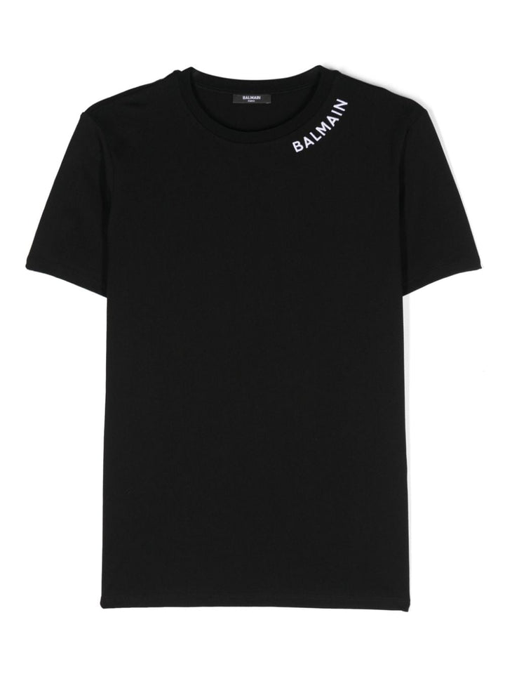 Black t-shirt for boys with logo