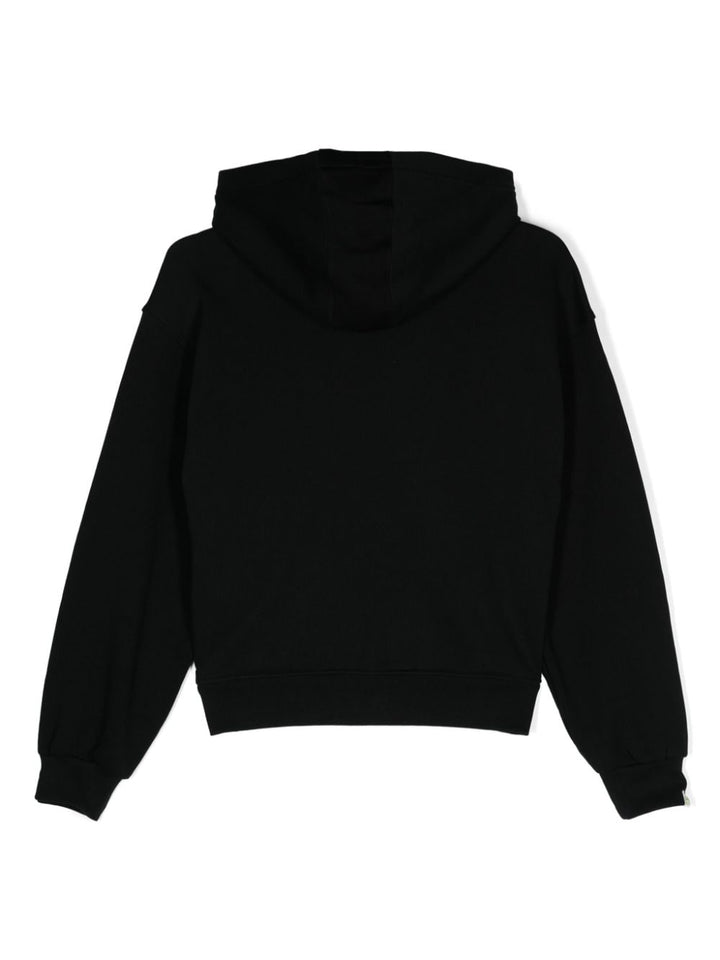 Black cotton sweatshirt for boys with logo