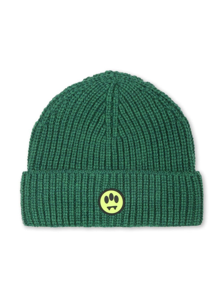 Cappello unisex in misto lana verde con logo