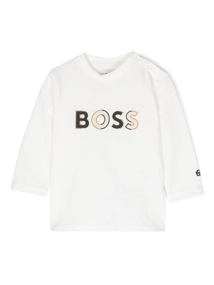 White baby t-shirt with logo