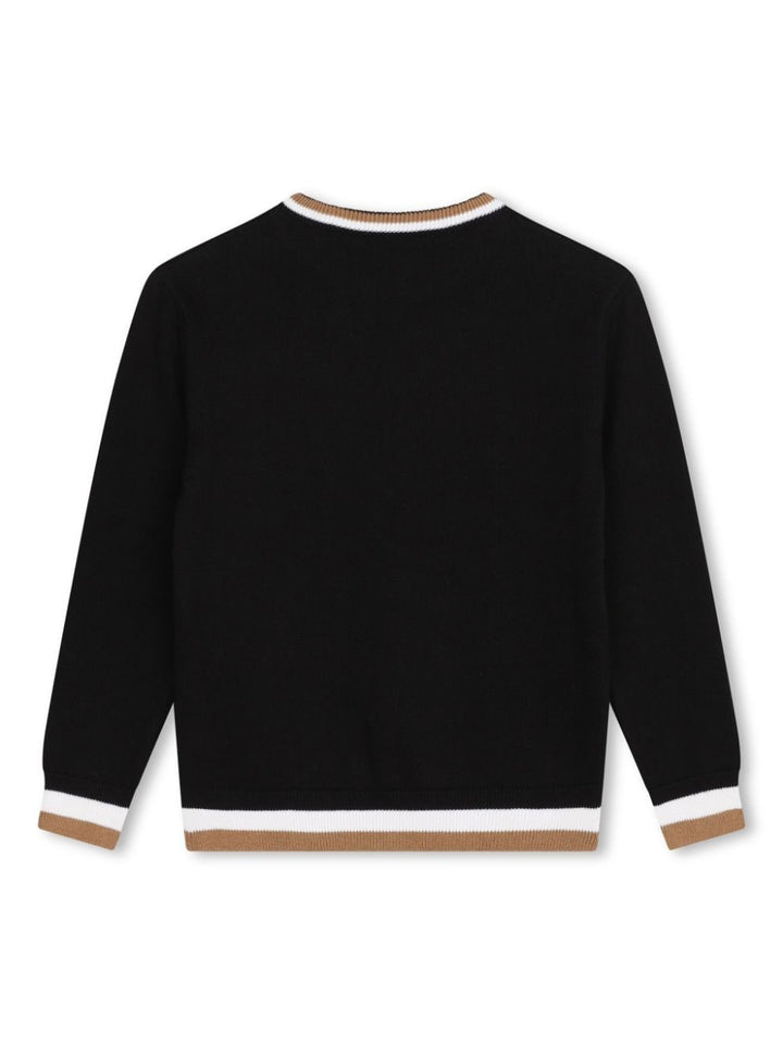 Black sweater for boys with logo