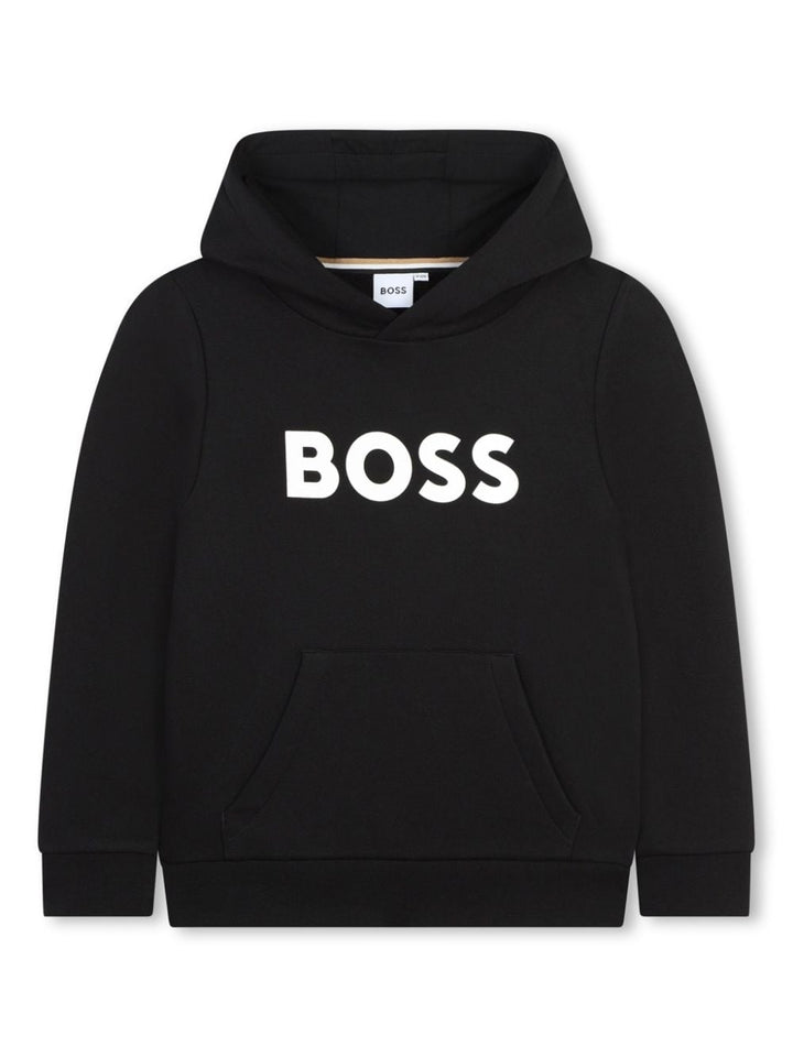 Black sweatshirt for boys with logo