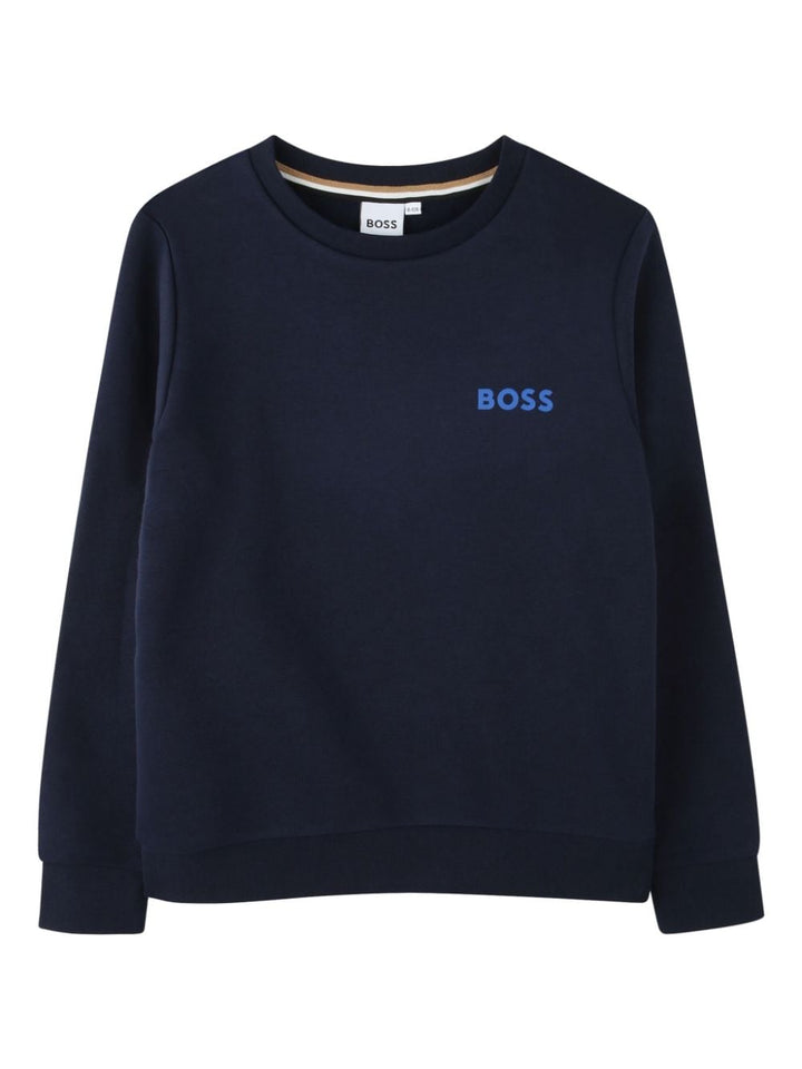 Navy blue sweatshirt for boys with logo