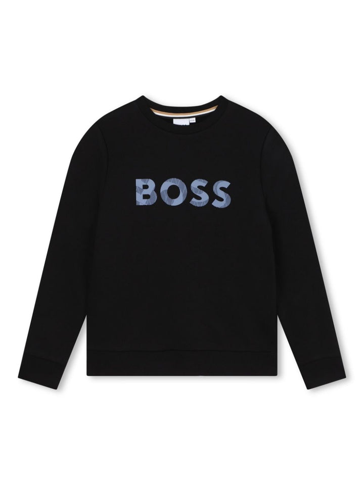 Black sweatshirt for boys with logo