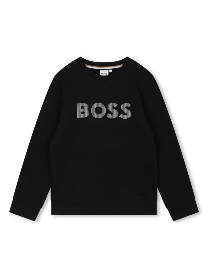 Black sweatshirt for boys with logo