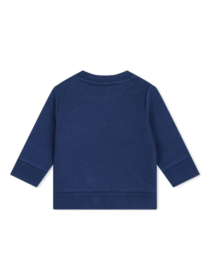 Navy blue sweatshirt for newborns with logo