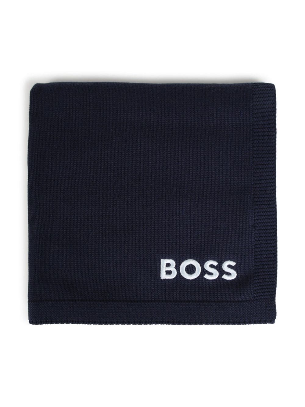 Coperta blu marine per neonato con logo