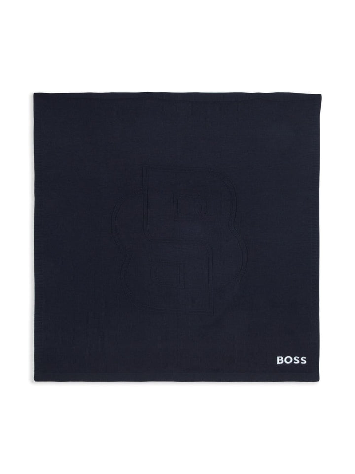 Navy Blue Baby Blanket with Logo