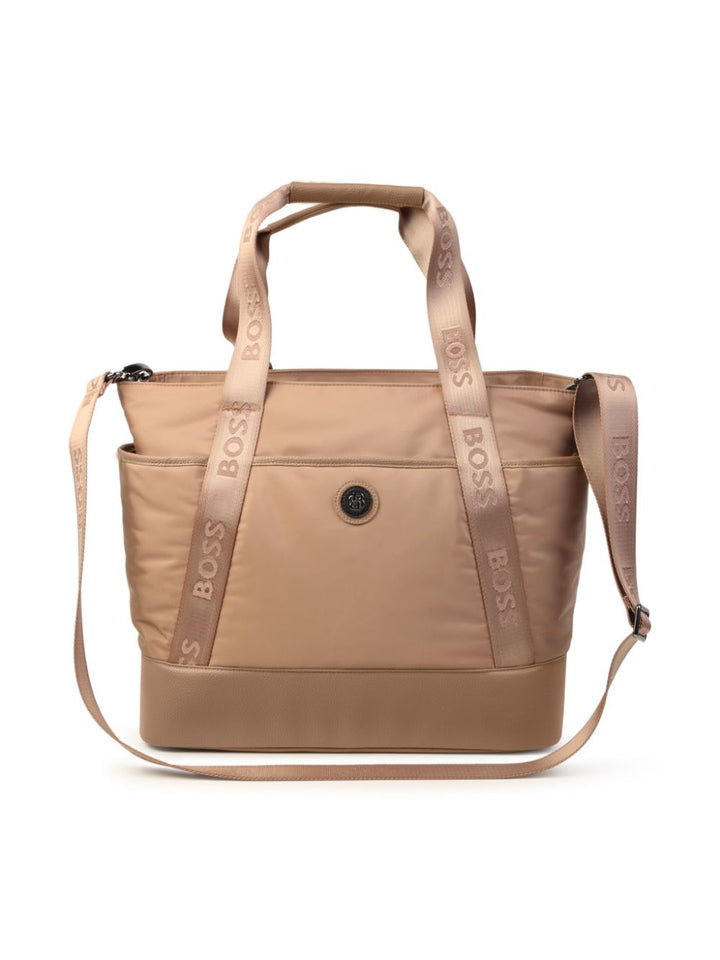 Beige mother bag with logo