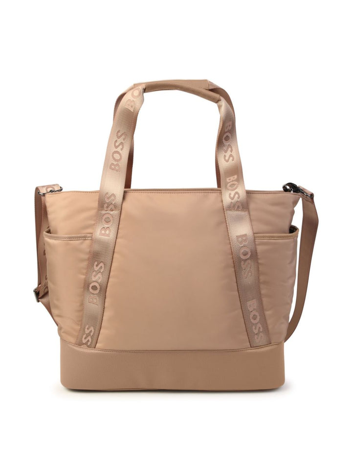 Beige mother bag with logo