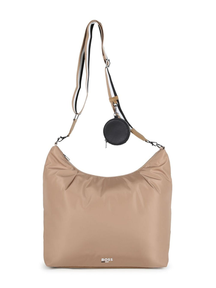 Beige mother bag with logo