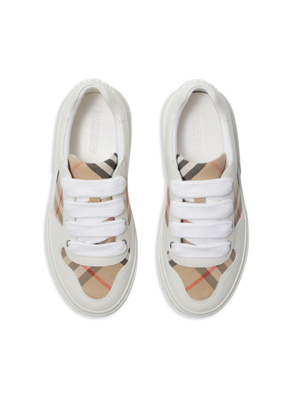 Unisex white leather and cotton sneaker