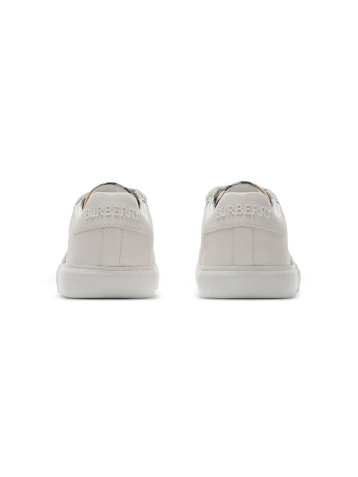 Unisex white leather and cotton sneaker