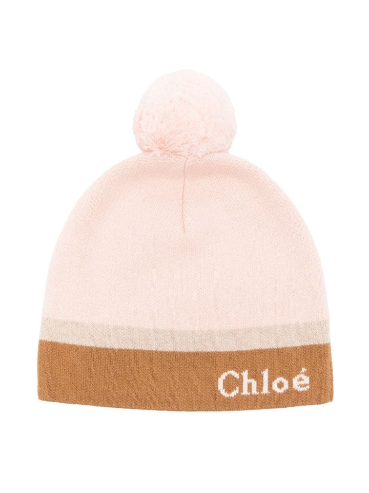 Pink hat for girls with logo