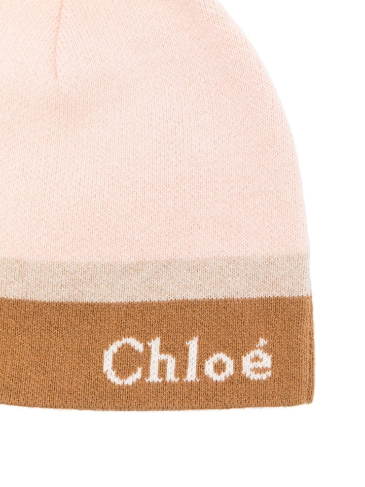 Cappello rosa per bambina con logo