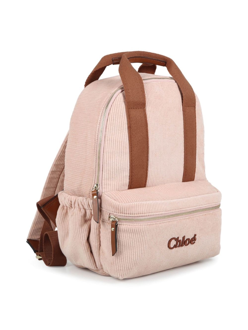 Pink backpack for girls with logo