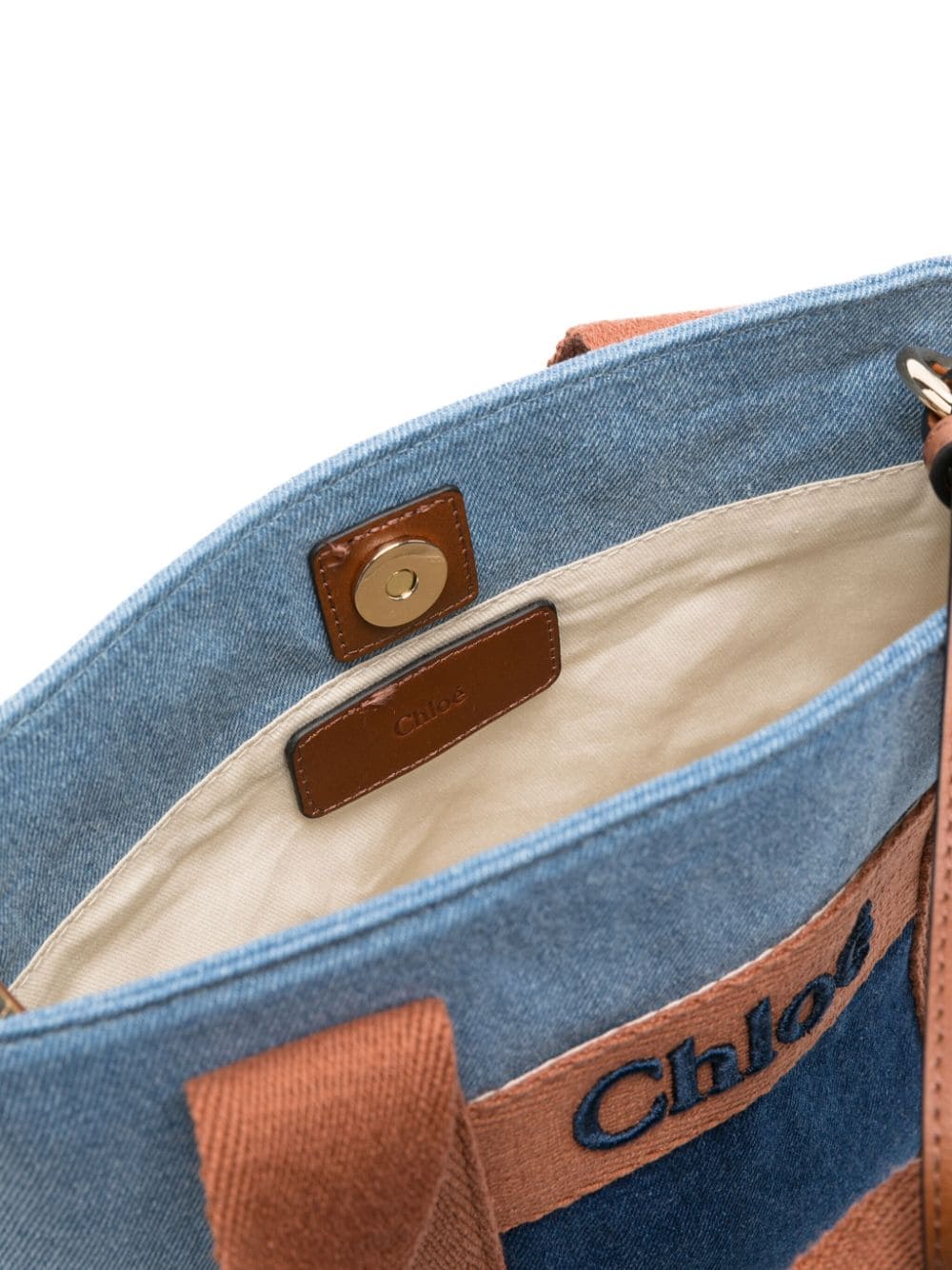 Borsa denim per bambina con logo