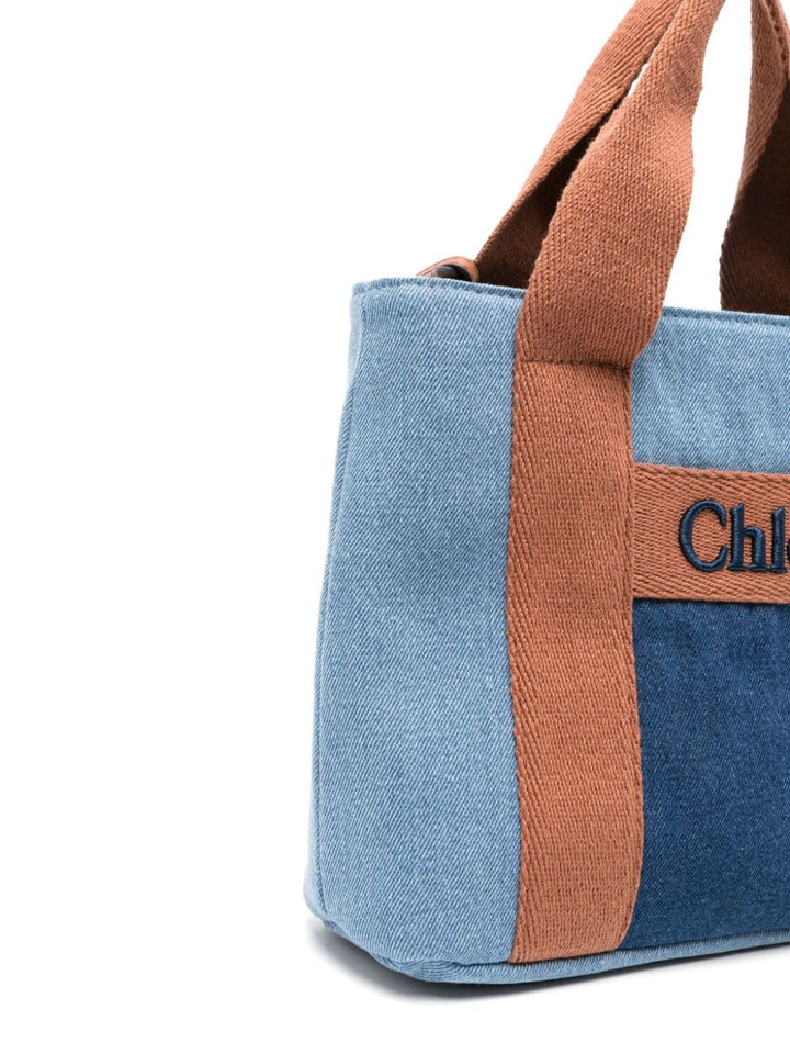 Borsa denim per bambina con logo