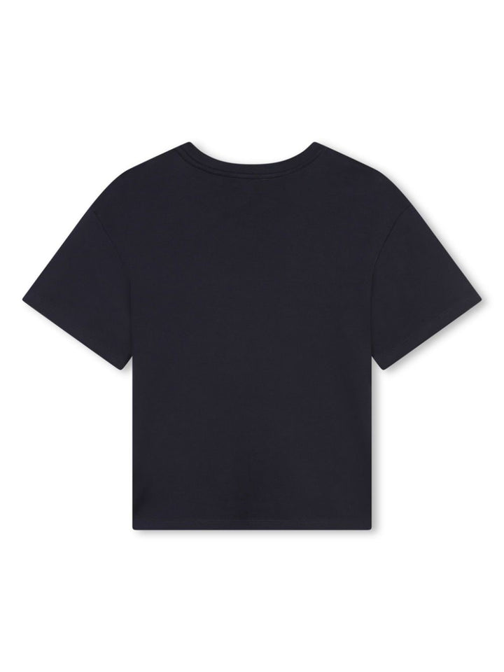 T-shirt per bambina in cotone navy