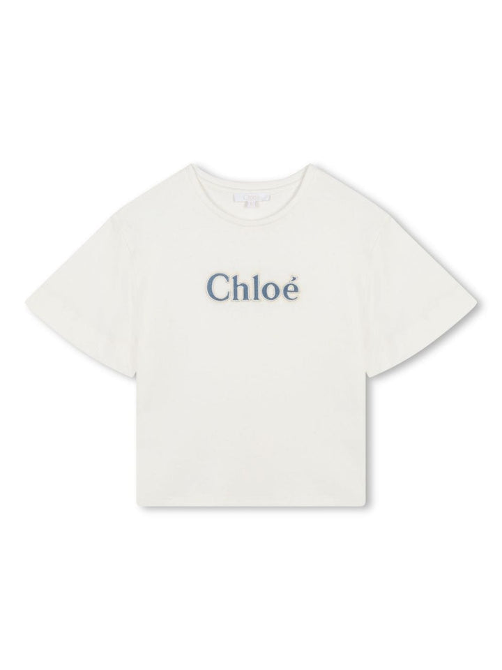 White t-shirt for girls with logo