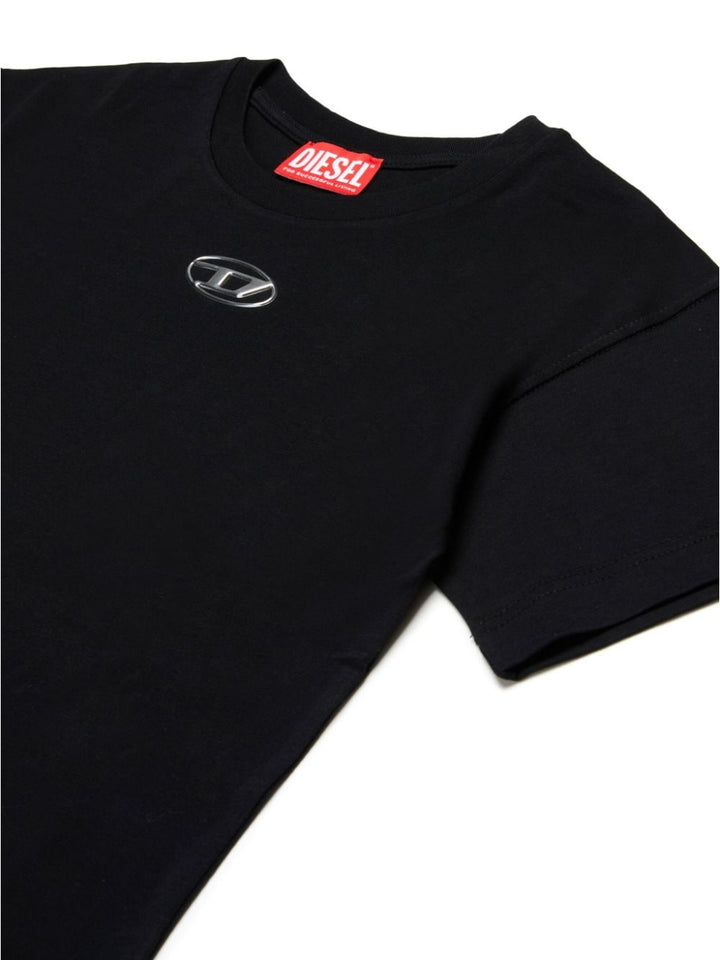 T-shirt per bambino in cotone nero J0202200YI9 K900 Diesel Kids 