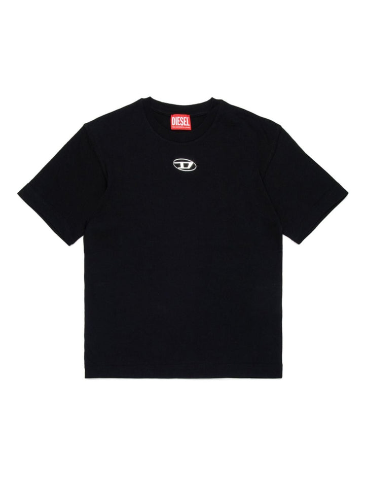 T-shirt per bambino in cotone nero J0202200YI9 K900 Diesel Kids 