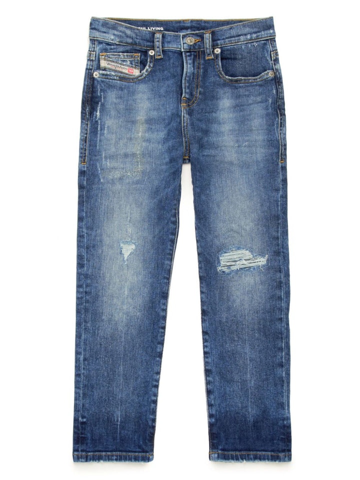 Blue cotton jeans for children