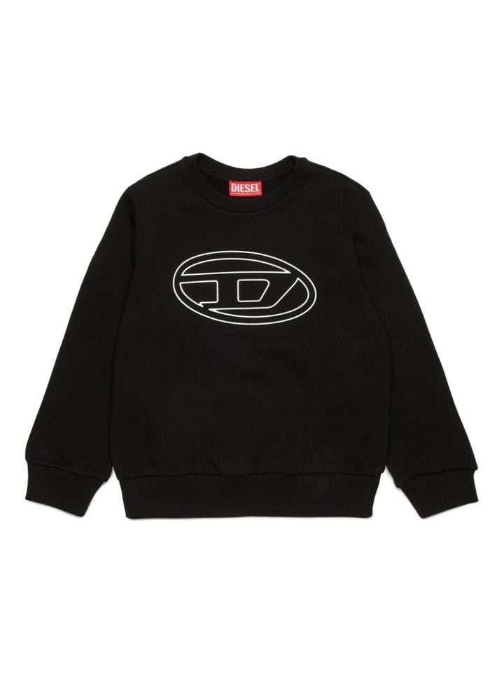 Sweatshirt for boys in black cotton with print