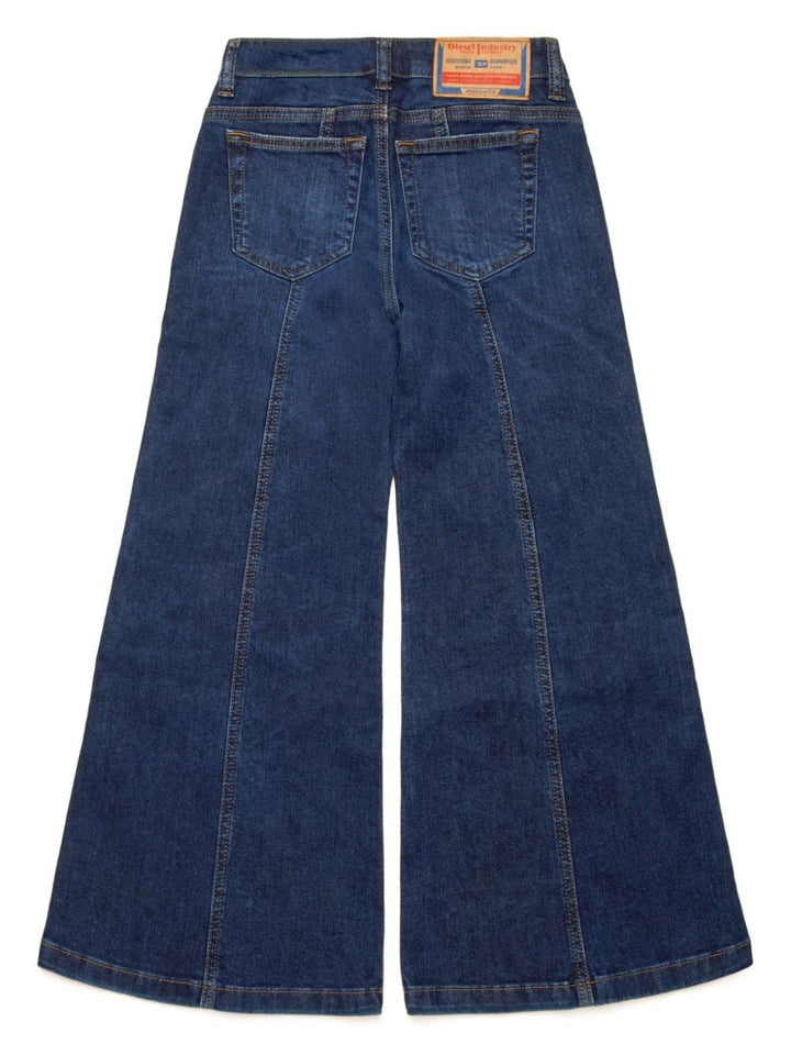 Jeans per bambina in cotone blu