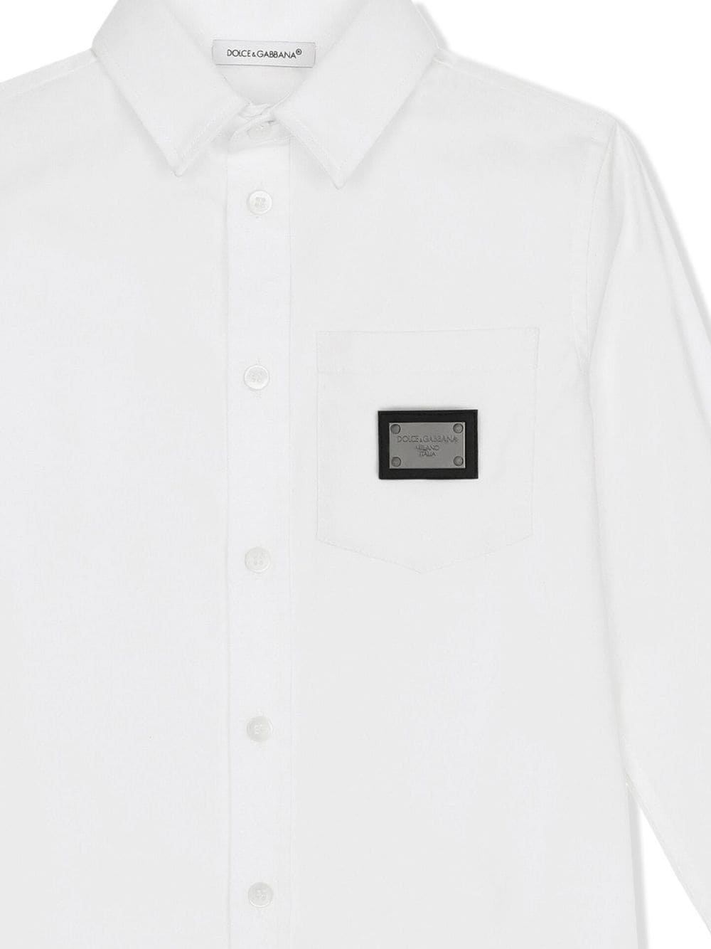Camicia per bambino in misto cotone bianca L43S75FUEAJ W0800 Dolce & Gabbana Kids 