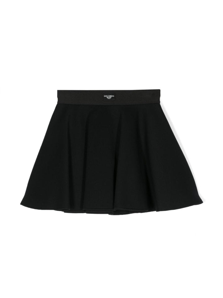 Gonna per bambina in cotone nera L54I67G7M7I N0000 Dolce & Gabbana Kids 