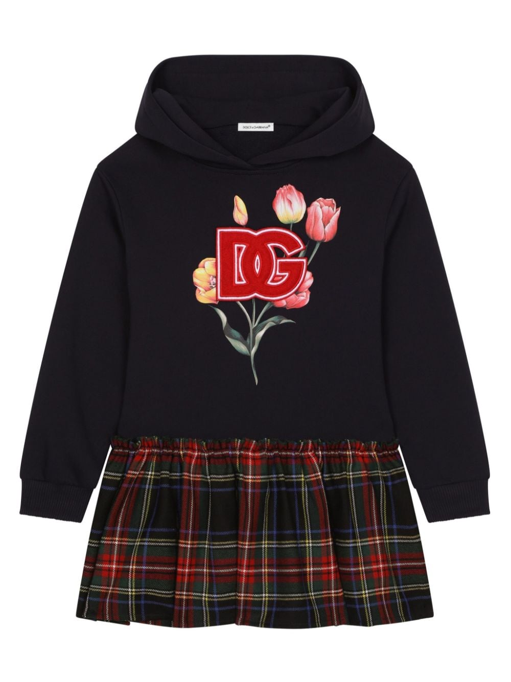 Abito nero/multicolore di cotone/lana per bambina L5JD8YG7NMK S9000 Dolce & Gabbana Kids 