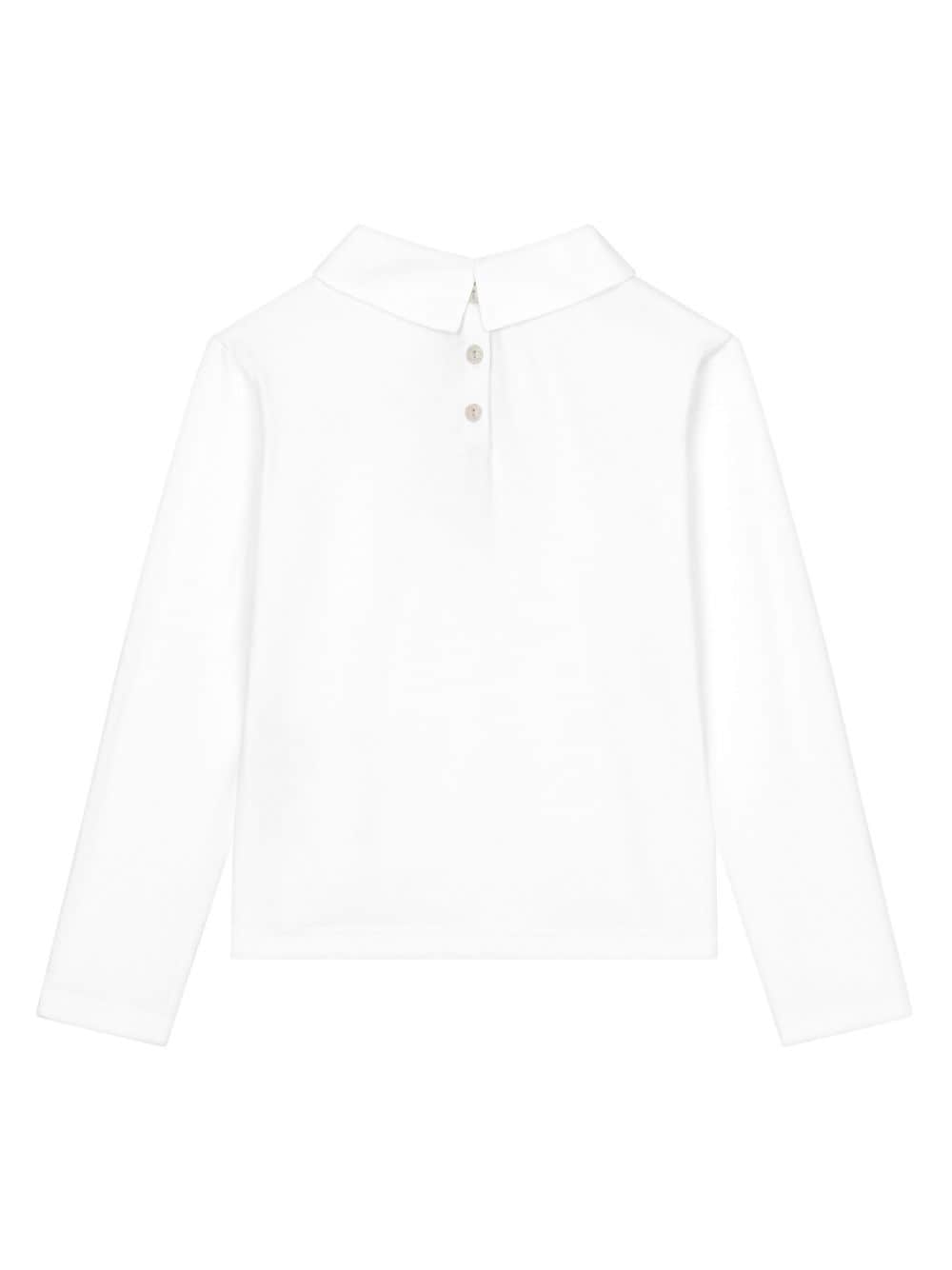 Top bianco per bambina con logo L5JTNNG7NNV W0800 Dolce & Gabbana Kids 